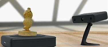 Scanner 3D scannant une cacahuète