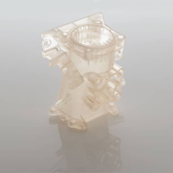 Printed part with clear resin