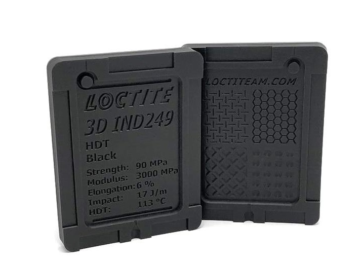 Loctite 3D IND249 Sample Print with detailed text